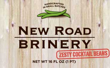 new road brinery jar label zesty cocktail beans